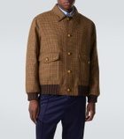 Valentino Houndstooth virgin wool bomber jacket