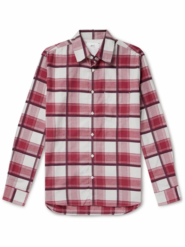 Photo: Mr P. - Checked Cotton-Flannel Shirt - Burgundy