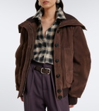 The Attico Oversized suede bomber jacket