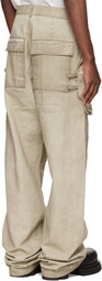 Rick Owens DRKSHDW Beige Temple Stefan Denim Cargo Pants