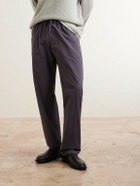 Hartford - Joggy Straight-Leg Cotton Trousers - Blue