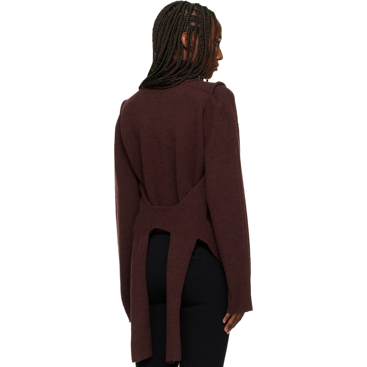 ISSEY MIYAKE Brown Backpack Knit Turtleneck