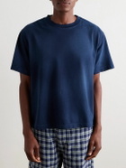 The Elder Statesman - Sunbleached Cotton and Cashmere-Blend Jersey T-Shirt - Blue
