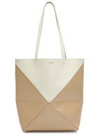 Loewe Puzzle Fold Medium Leather Tote - White - One Size