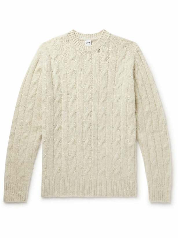 Photo: Aspesi - Cable-Knit Brushed-Wool Sweater - Neutrals