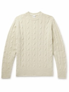 Aspesi - Cable-Knit Brushed-Wool Sweater - Neutrals
