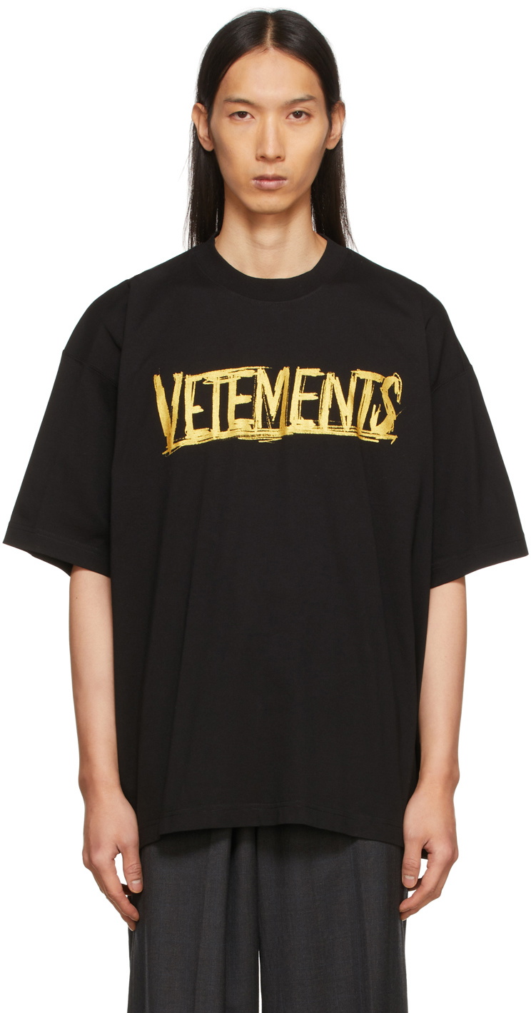 VETEMENTS Black u0026 Gold World Tour T-Shirt Vetements