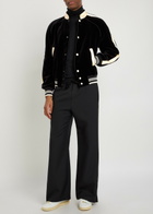 Valentino Garavani Satin-trim Velvet Bomber Jacket Black