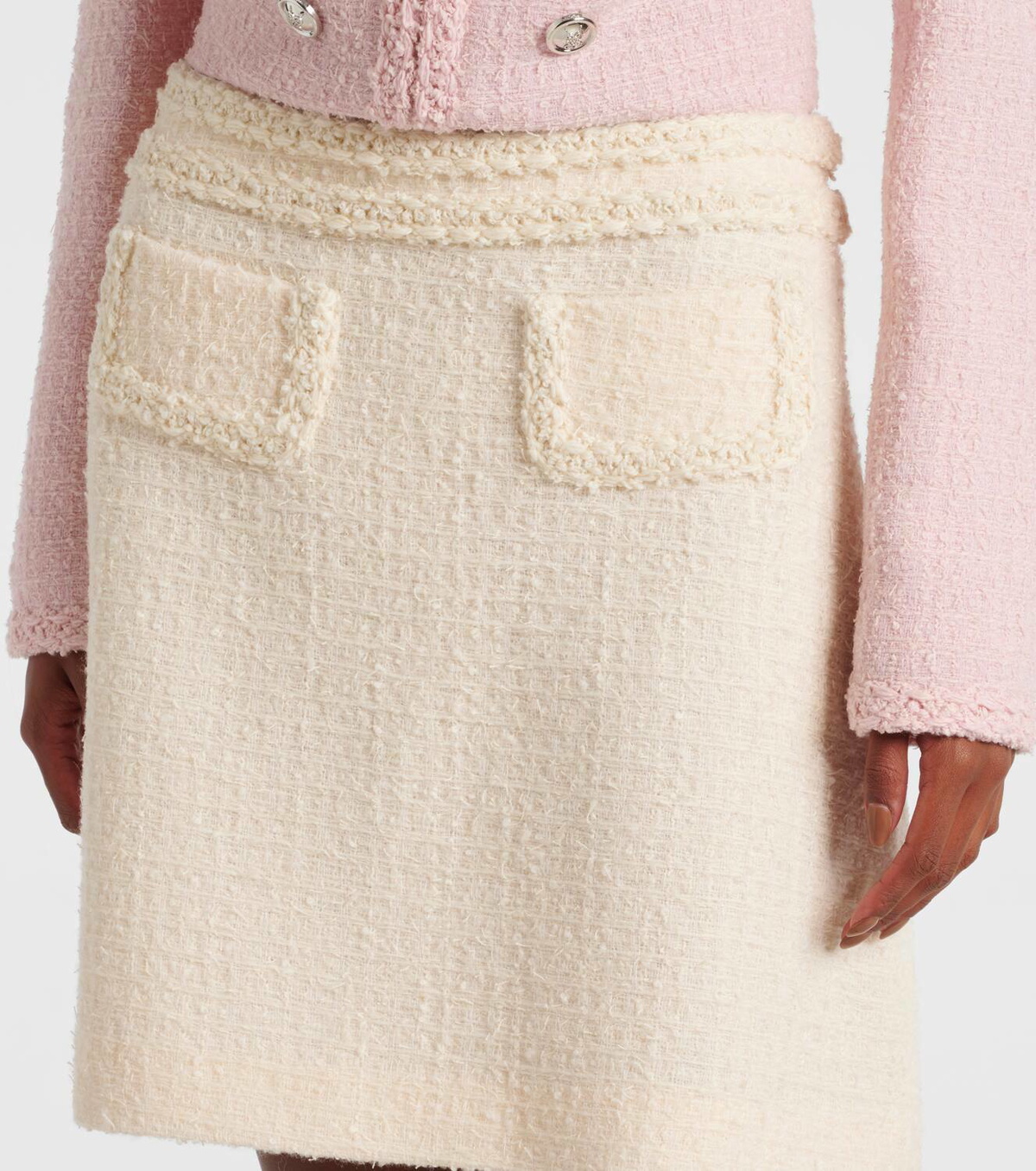 Giambattista Valli High-rise wool-blend tweed miniskirt