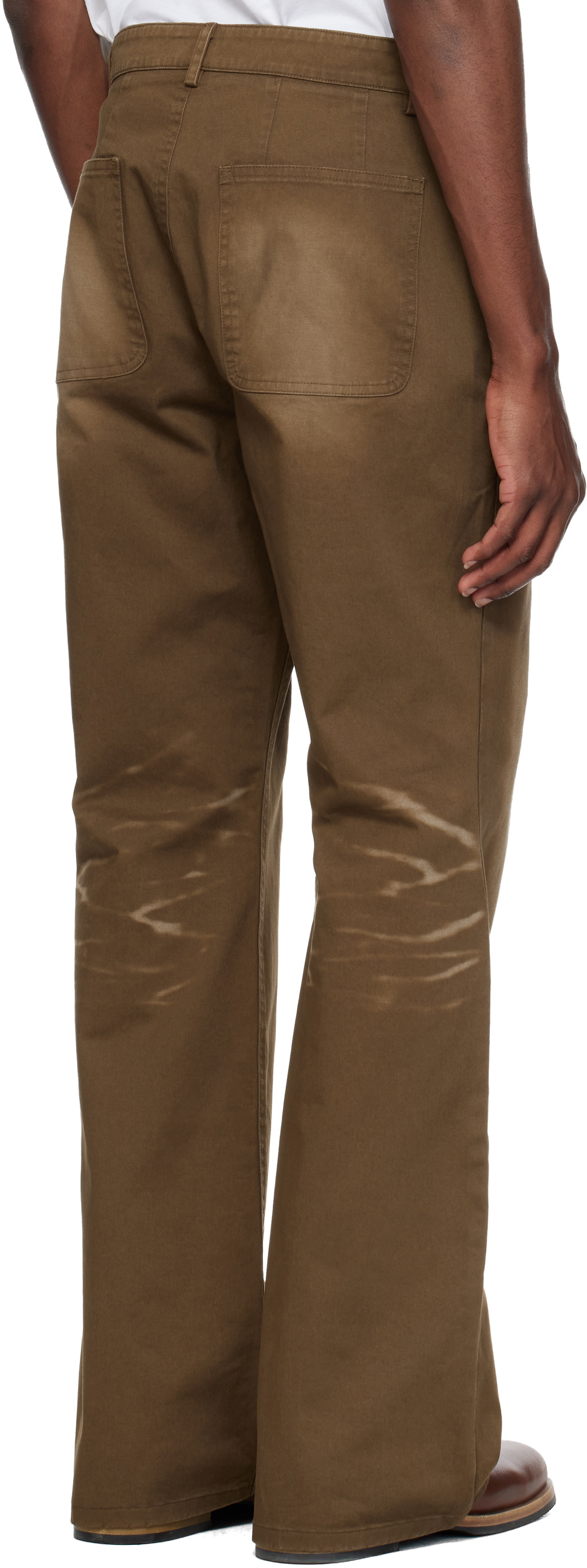 MMIC Brown Blues Flare Chino Trousers