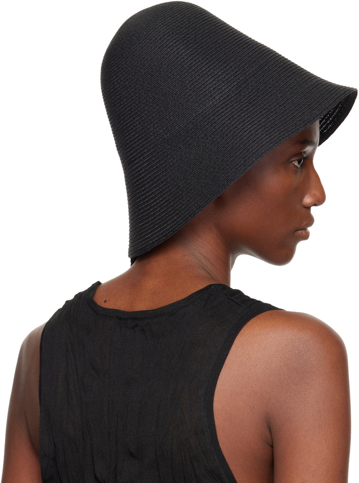 TOTEME Black Paper Sun Bucket Hat