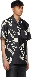 mastermind JAPAN Black Silk Skull Short Sleeve T-Shirt