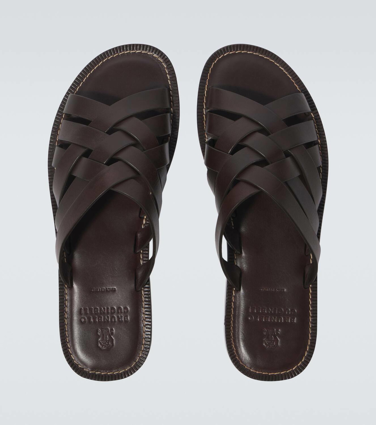 フラットシューズ Brunello Cucinelli Textured Slip-On Shoes BRUNELLO CUCINELLI Leather-Trimmed Suede Slip-On Sneakers