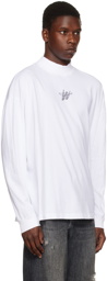 We11done White High Neck Long Sleeve T-Shirt
