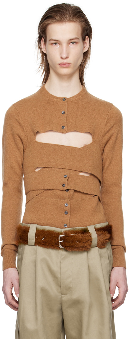 Meryll Rogge Tan Wrap Cardigan