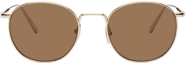 Photo: CHIMI Gold & Brown Steel Round Sunglasses