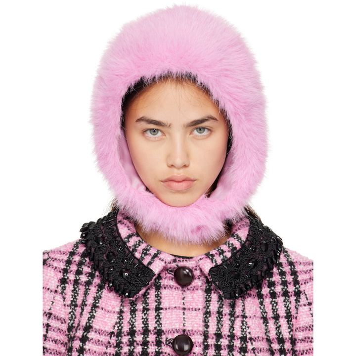 Photo: Anna Sui Pink Rose Bloom Faux Fur Bonnet