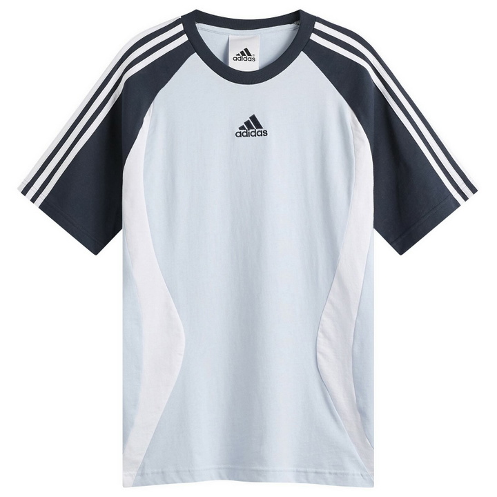 Photo: Adidas Men's Teamgeist T-Shirt in Crystal Sky/Aurora Ink