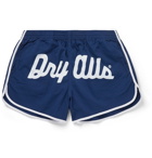 Human Made - Logo-Embroidered Printed Cotton-Twill Drawstring Shorts - Blue