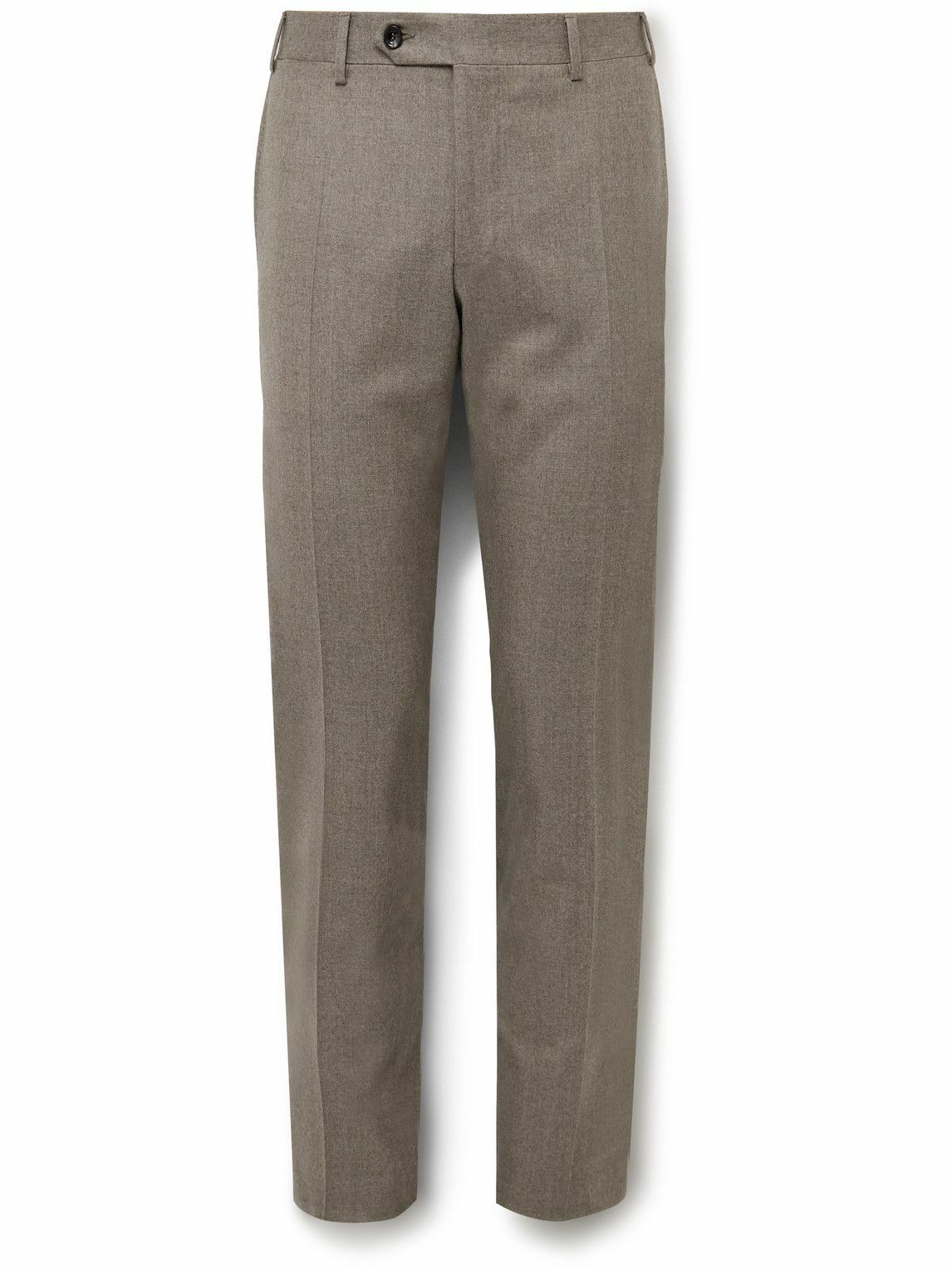Canali - Kei Slim-Fit Wool-Flannel Suit Trousers - Brown