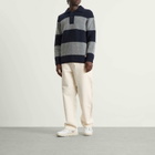 Armor-Lux Men's Stripe Knit Rugby Jumper in Navy/Slate