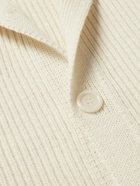 Amomento - Oversized Ribbed Wool-Blend Cardigan - Neutrals