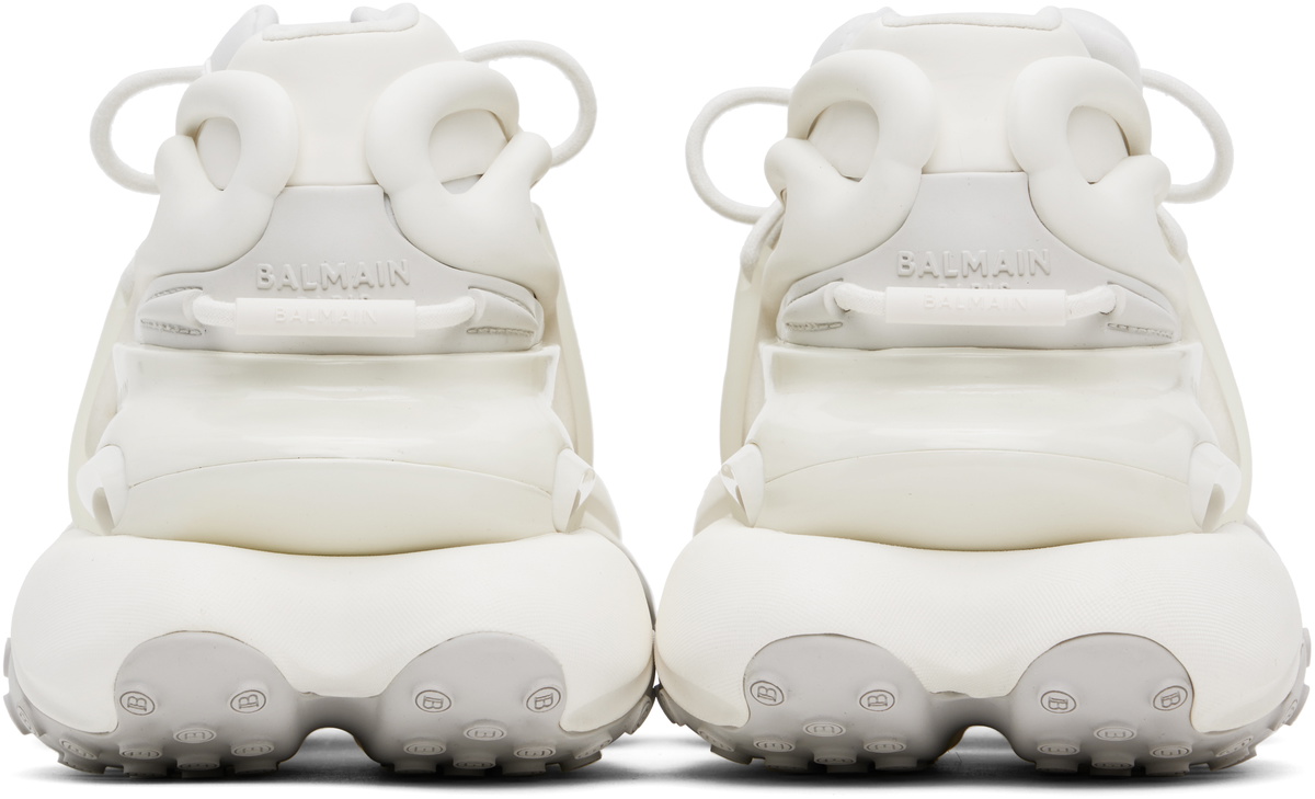 Balmain White Leather Unicorn Low-Top Sneakers Balmain