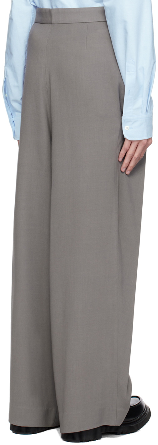 AMI Alexandre Mattiussi Gray Wide-Leg Trousers