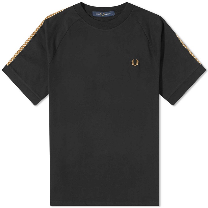 Photo: Fred Perry Men's Chequerboard Tape T-Shirt in Black