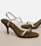 Chloé Zia embellished metallic leather sandals