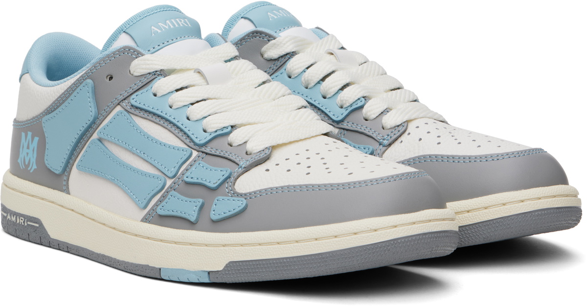 【大人気】AMIRI Varsity Skel Top ローカットスニーカー AMIRI Blue & White Varsity Skel Top Low Sneakers Amiri