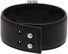 Givenchy Black Leather Lock Bracelet