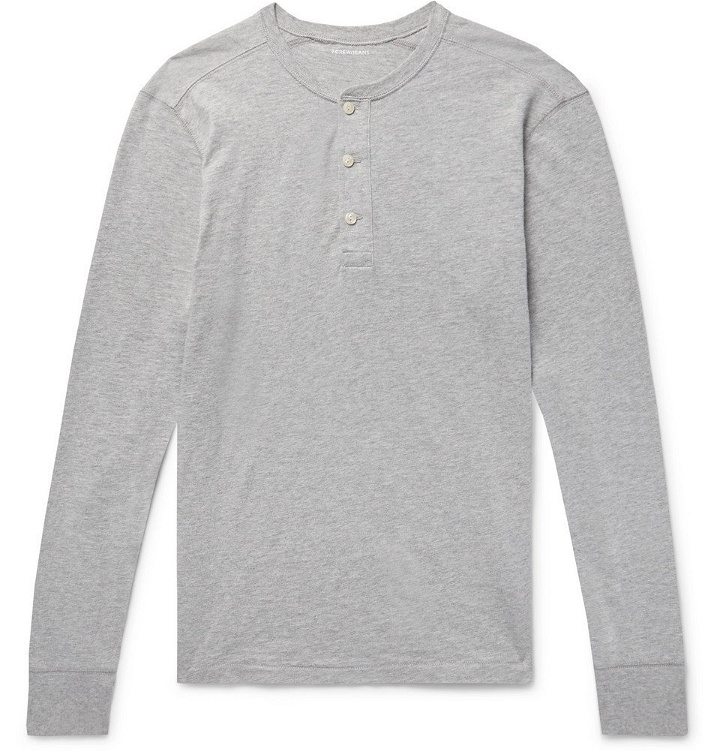 Photo: J.Crew - Garment-Dyed Slub Cotton-Jersey Henley T-Shirt - Men - Light gray