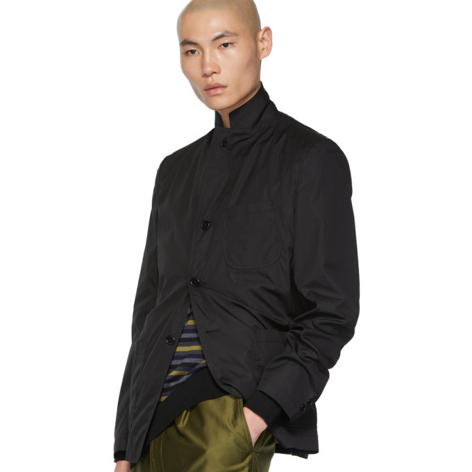 Comme des Garcons Homme Black Cotton Typewriter Blazer Comme des