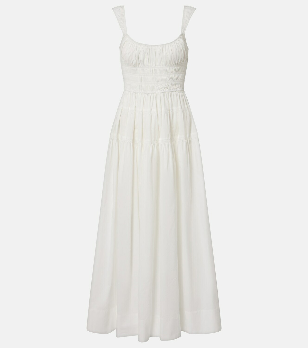 Dôen Clover shirred cotton poplin midi dress