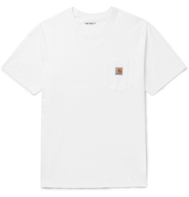 Photo: Carhartt WIP - Logo-Appliquéd Cotton-Jersey T-Shirt - White