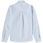 AMI Men's Button Down Gingham Oxford Shirt in Blue/Ecru