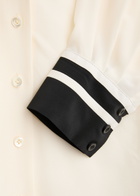 Frame Stripe-trim Silk Shirt Cream