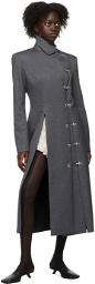 Kathryn Bowen Grey Split Front Tailored Coat