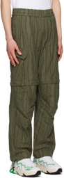 MSGM Khaki Striped Cargo Pants