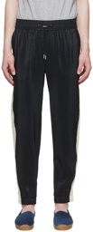 Saint Laurent Black Stripe Monogram Lounge Pants