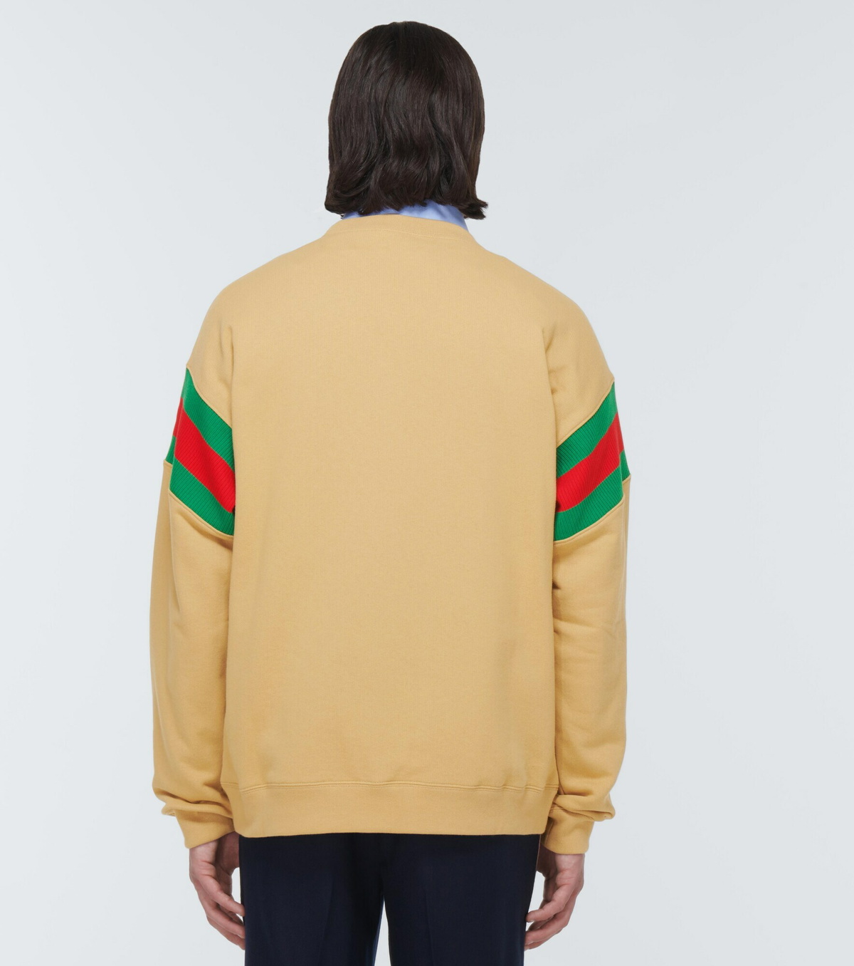 GUCCI★Cotton jersey sweatshirt with Web Gucci - Web Stripe cotton jersey sweatshirt Gucci