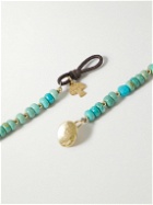 Peyote Bird - Sagebrush Gold-Tone and Leather Turquoise and Coral Necklace