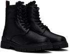 Hugo Black Faux-Fur Lined Boots