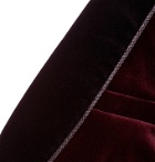 Favourbrook - Shawl-Collar Velvet Tuxedo Jacket - Burgundy