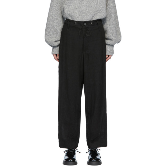 Photo: Fumito Ganryu Black Drawstring Linen Trousers