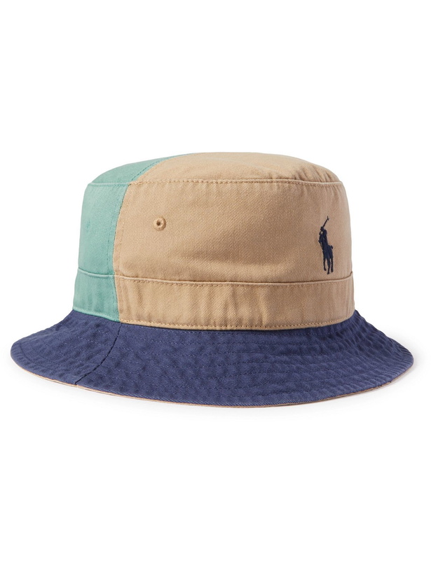 Photo: Polo Ralph Lauren - Logo-Embroidered Patchwork Cotton-Twill Bucket Hat - Multi