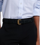The Row Geo suede belt