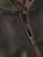 The Row - Setsen Full-Grain Leather Bomber Jacket - Brown