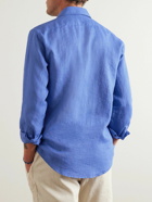 Frescobol Carioca - Antonio Cutaway-Collar Linen Shirt - Blue